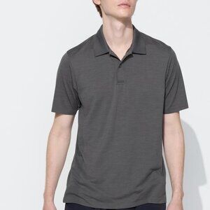 UNIQLO DRY-EX Polo Shirt Gray Short Sleeve Size Large